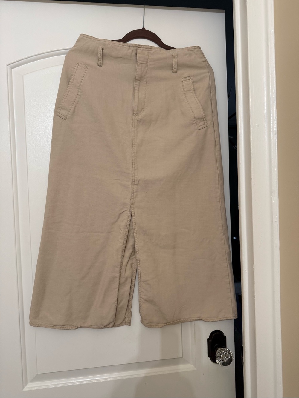 Ralph Lauren Beige Midi Skirt with Front Slit